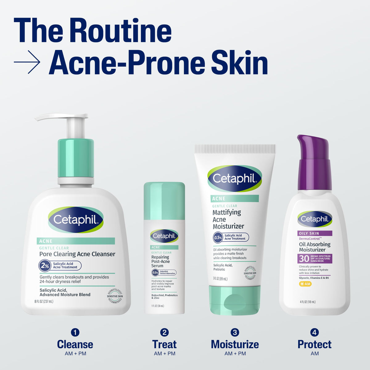 Cetaphil serum applied to cheek before moisturizer for gentle care