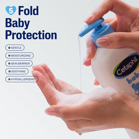 Cetaphil pump dispense close-up demonstrating easy, controlled application