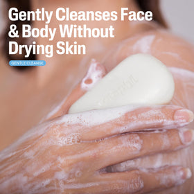 Cetaphil bar texture close-up highlighting smooth moisturizing surface
