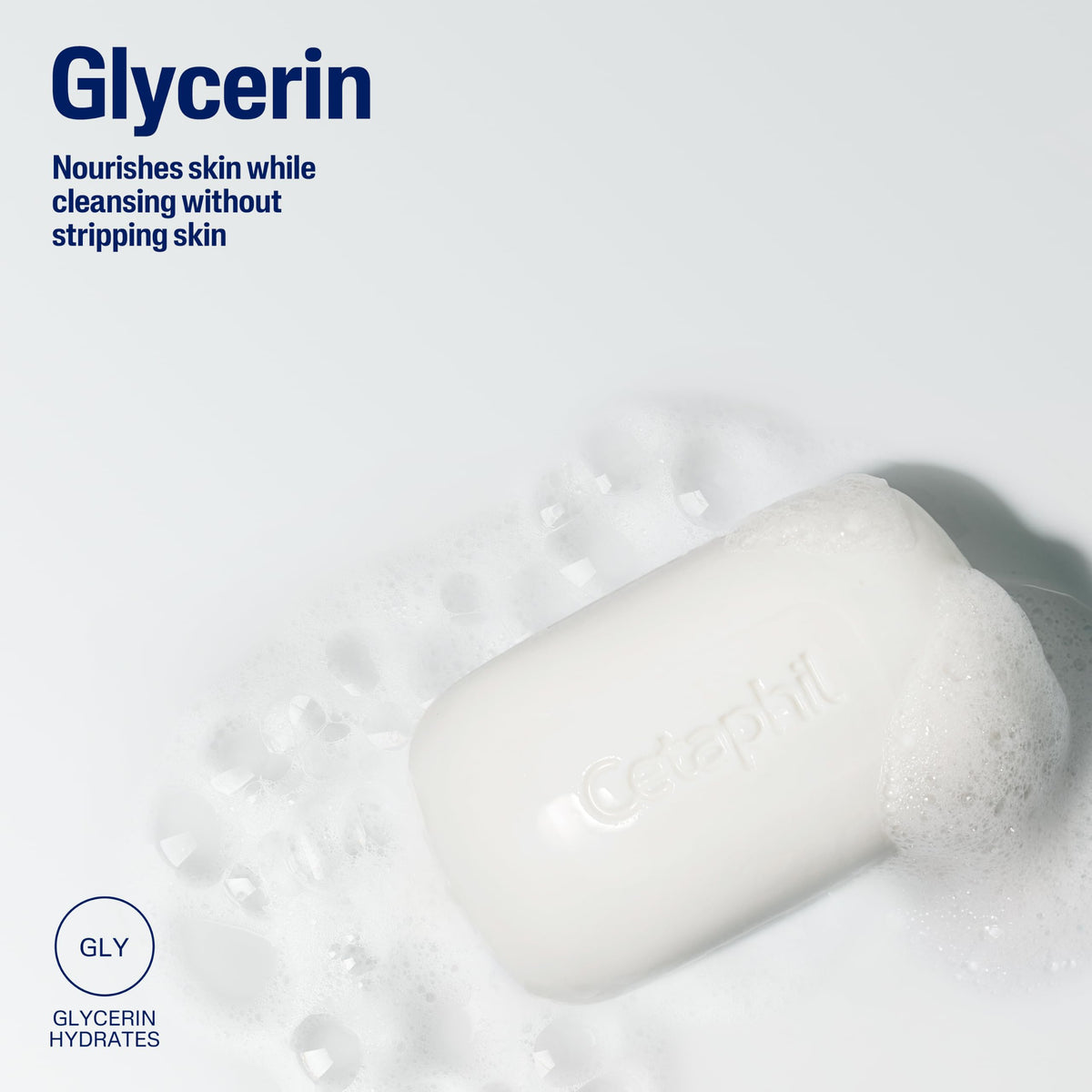 Cetaphil bar creating lather in hand for effective gentle cleansing
