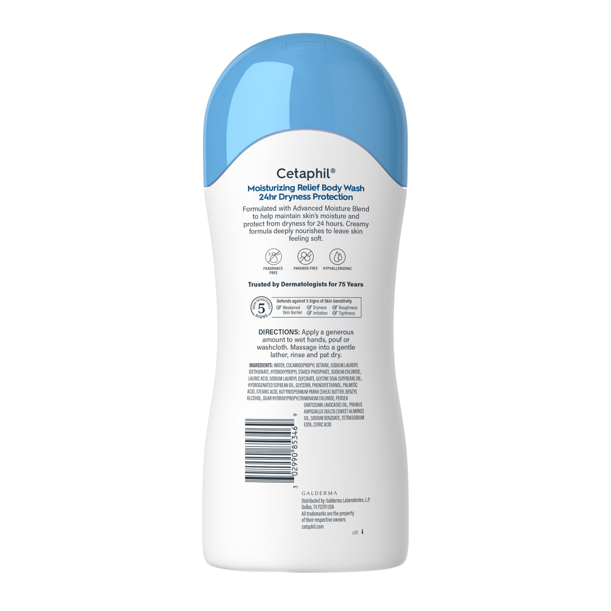 Cetaphil bottle on bathroom shelf in a calm setting showing daily routine benefit