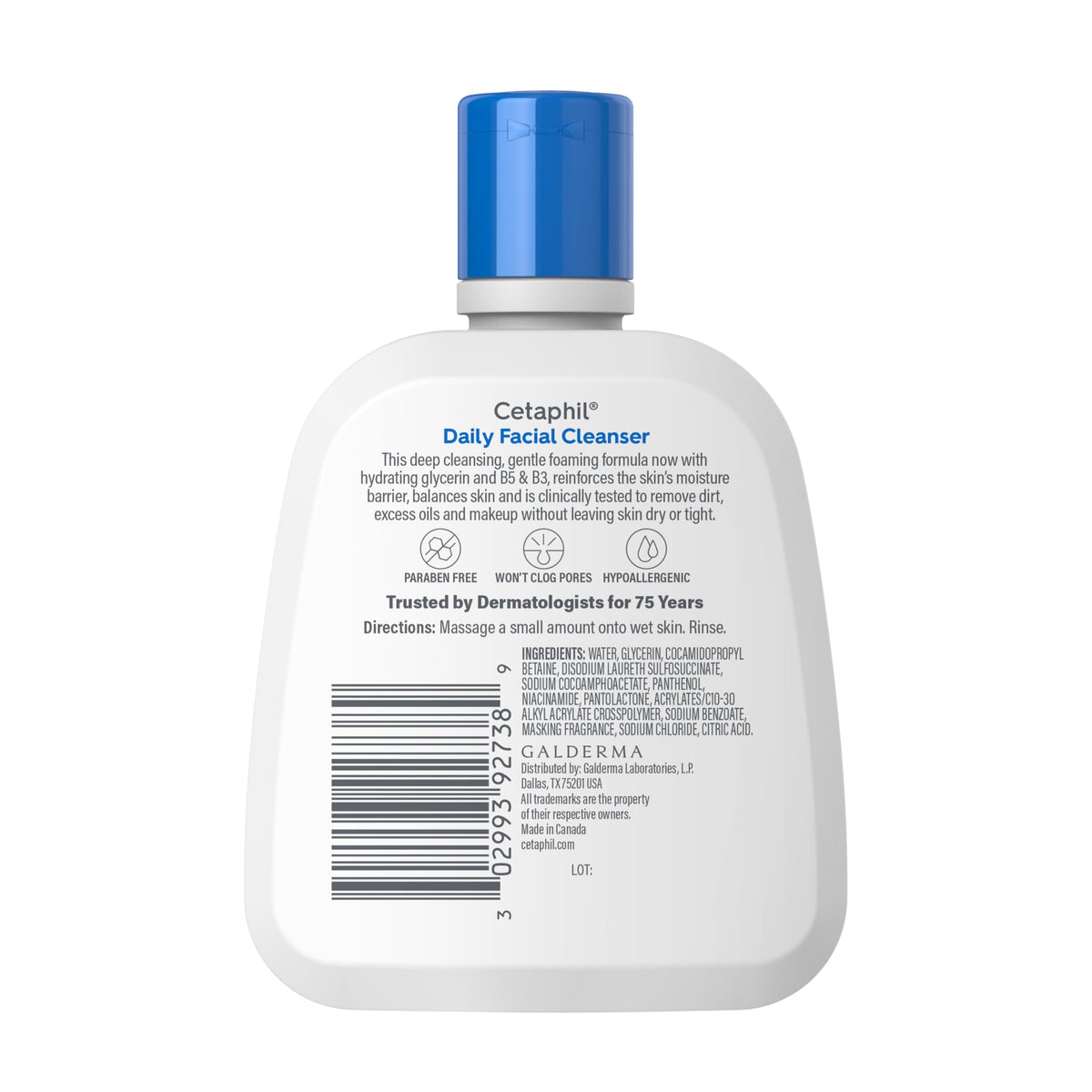 Cetaphil on bathroom sink in lifestyle setting promoting daily routine