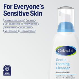 Cetaphil before and after cleanse comparison showing refreshed sensitive skin