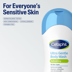 Cetaphil label detail close-up highlighting ingredients like vitamin B5 and noncomedogenic claim