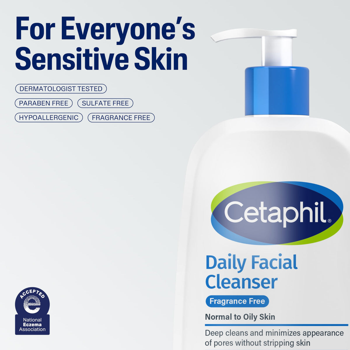 Cetaphil bottle next to moisturizer and SPF illustrating routine compatibility