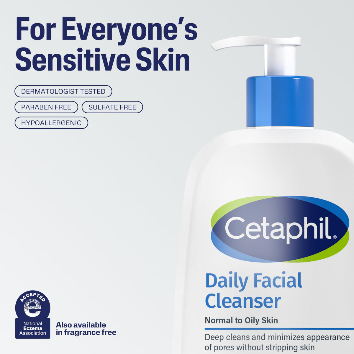Cetaphil bottle beside moisturizer on counter illustrating paired care