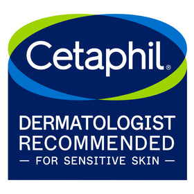Cetaphil bottle on bath shelf illustrating storage and everyday accessibility