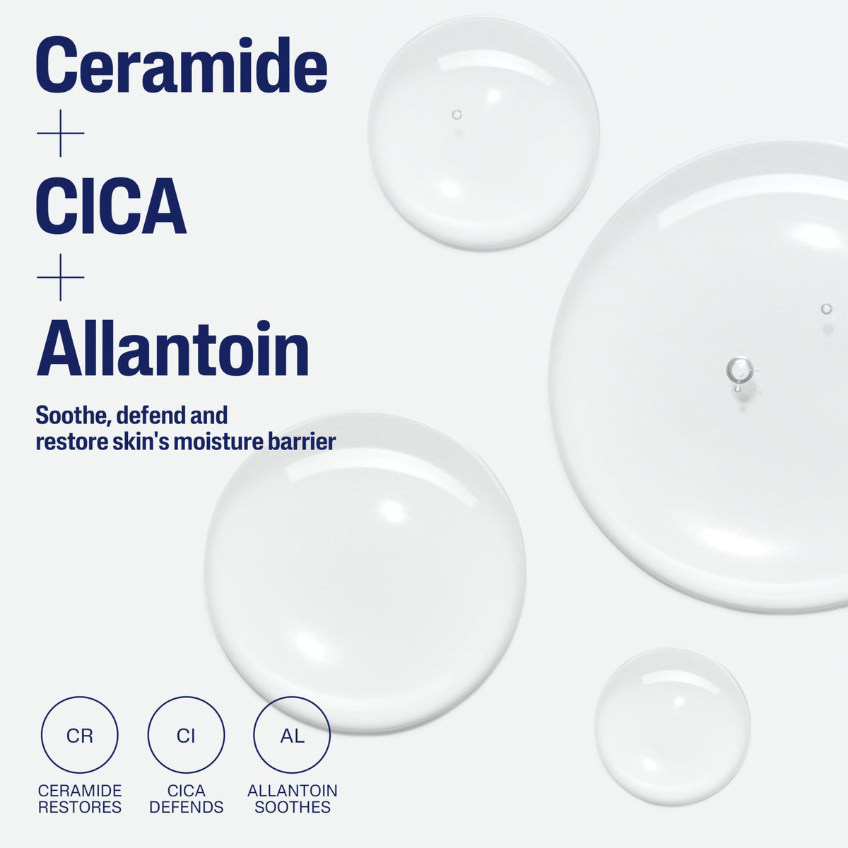 Cetaphil ingredients visual with CICA and ceramides illustrating protection
