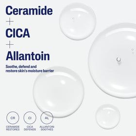 Cetaphil ingredients visual with CICA and ceramides illustrating protection