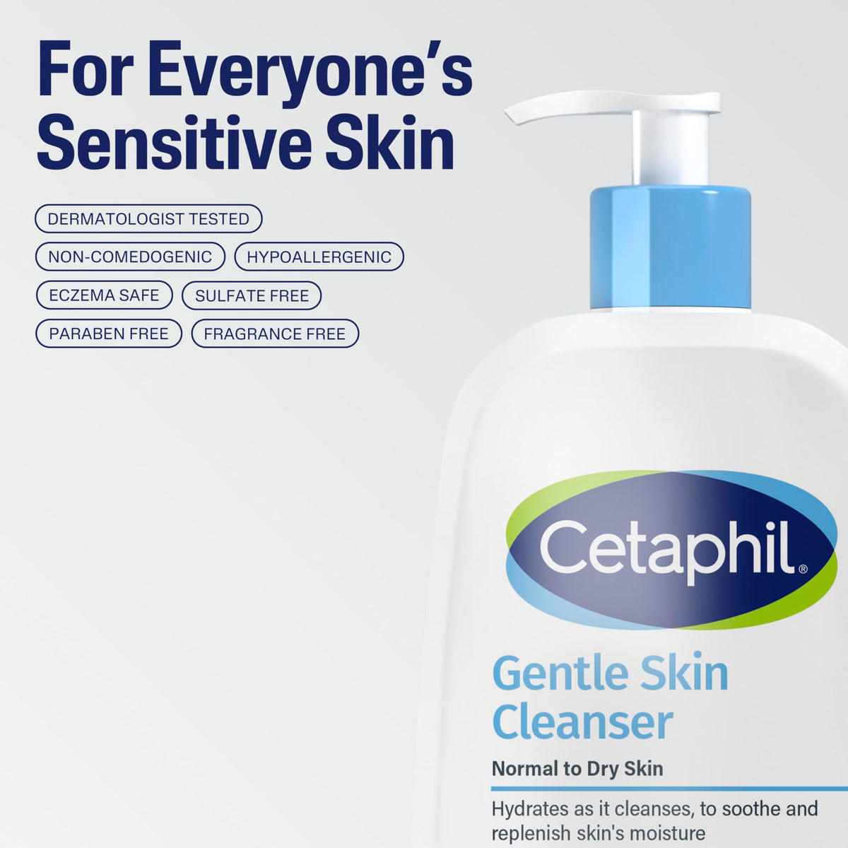 Cetaphil being wiped off during cleansing demonstration for gentle makeup removal benefit
