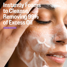Close-up of Cetaphil foam texture illustrating lightweight lather that cleans without stripping