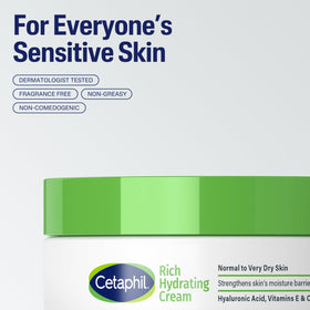 Cetaphil cream on hand demonstrating easy absorption and smooth application