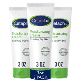 Cetaphil front pack of three 3 oz tubes showing product and convenience