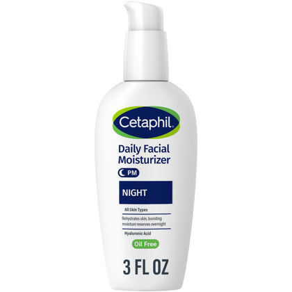 Cetaphil front packaging 3oz showing clean pump and night cream benefit
