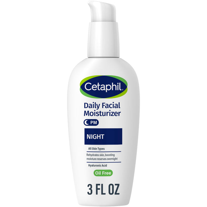 Cetaphil front packaging 3oz showing clean pump and night cream benefit