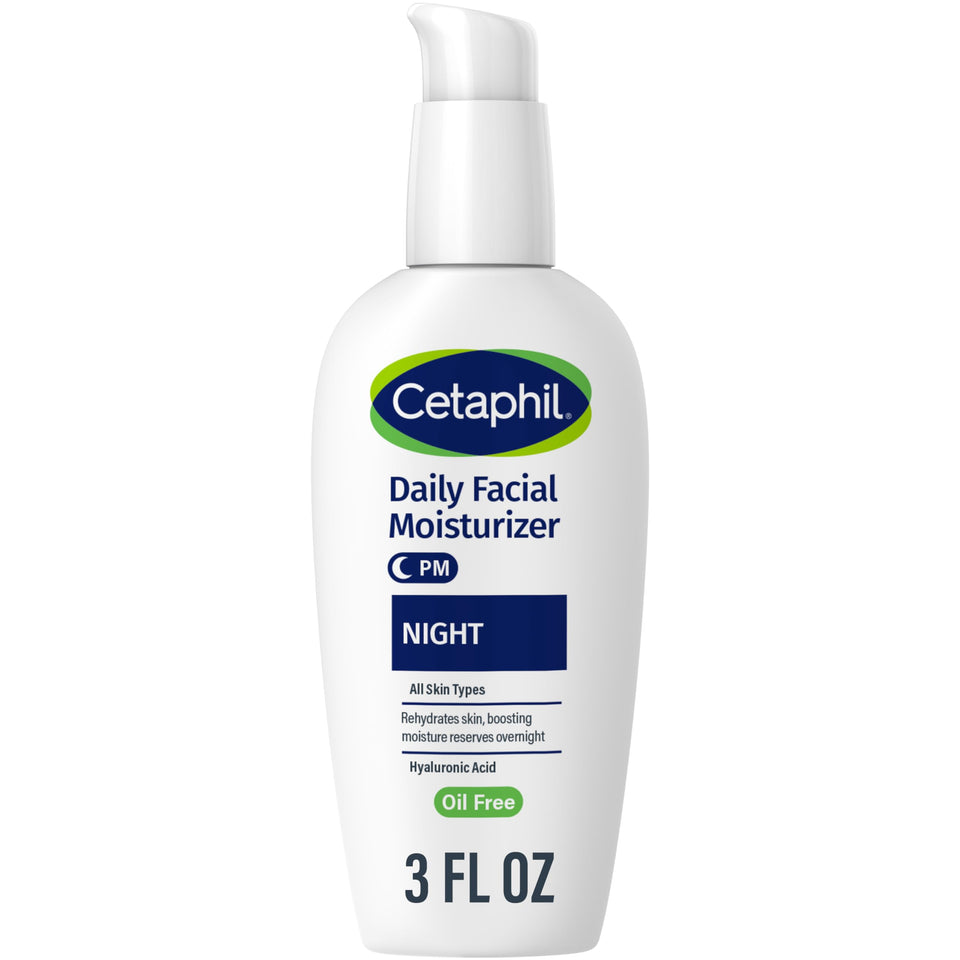 Cetaphil front packaging 3oz showing clean pump and night cream benefit