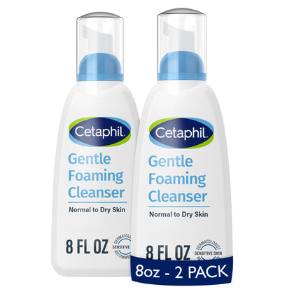 Cetaphil front packaging pair showing two 8oz pumps and product benefits