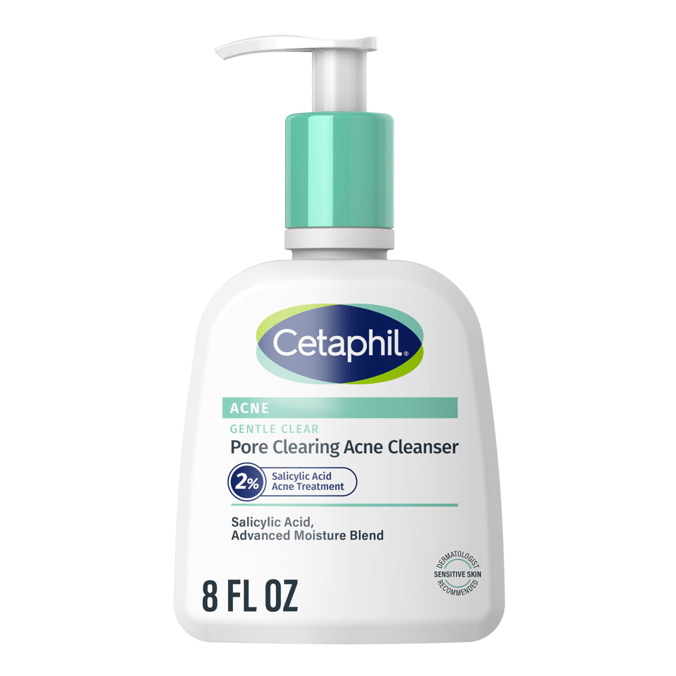 Cetaphil front pump bottle showing clean design and easy dispensing benefit