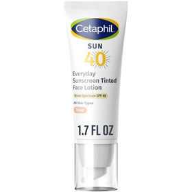 Cetaphil front tube showing SPF 40 labeling and travel size benefit
