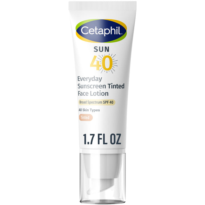 Cetaphil front tube showing SPF 40 labeling and travel size benefit