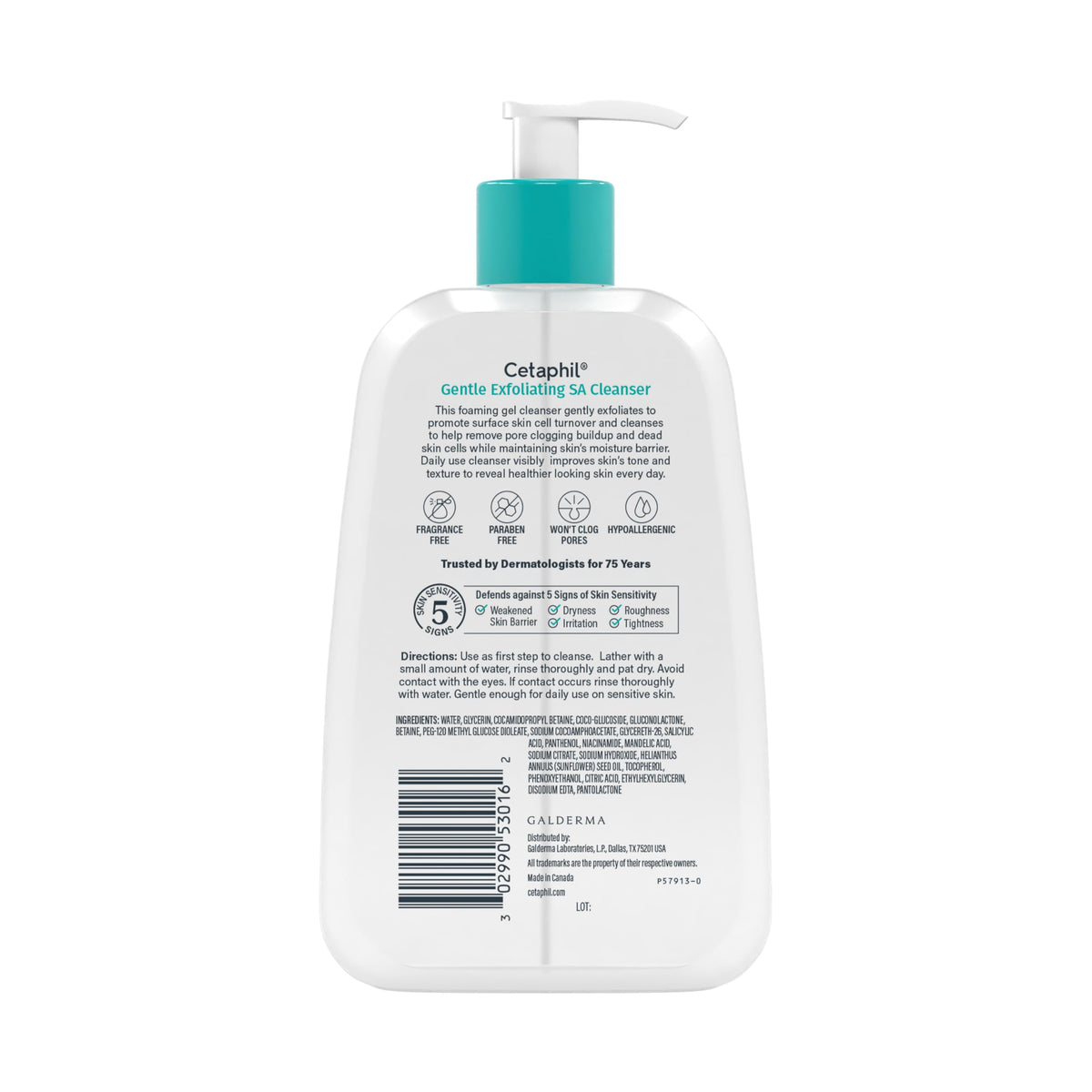 Cetaphil with salicylic mandelic gluconolactone visual emphasizing gentle acids