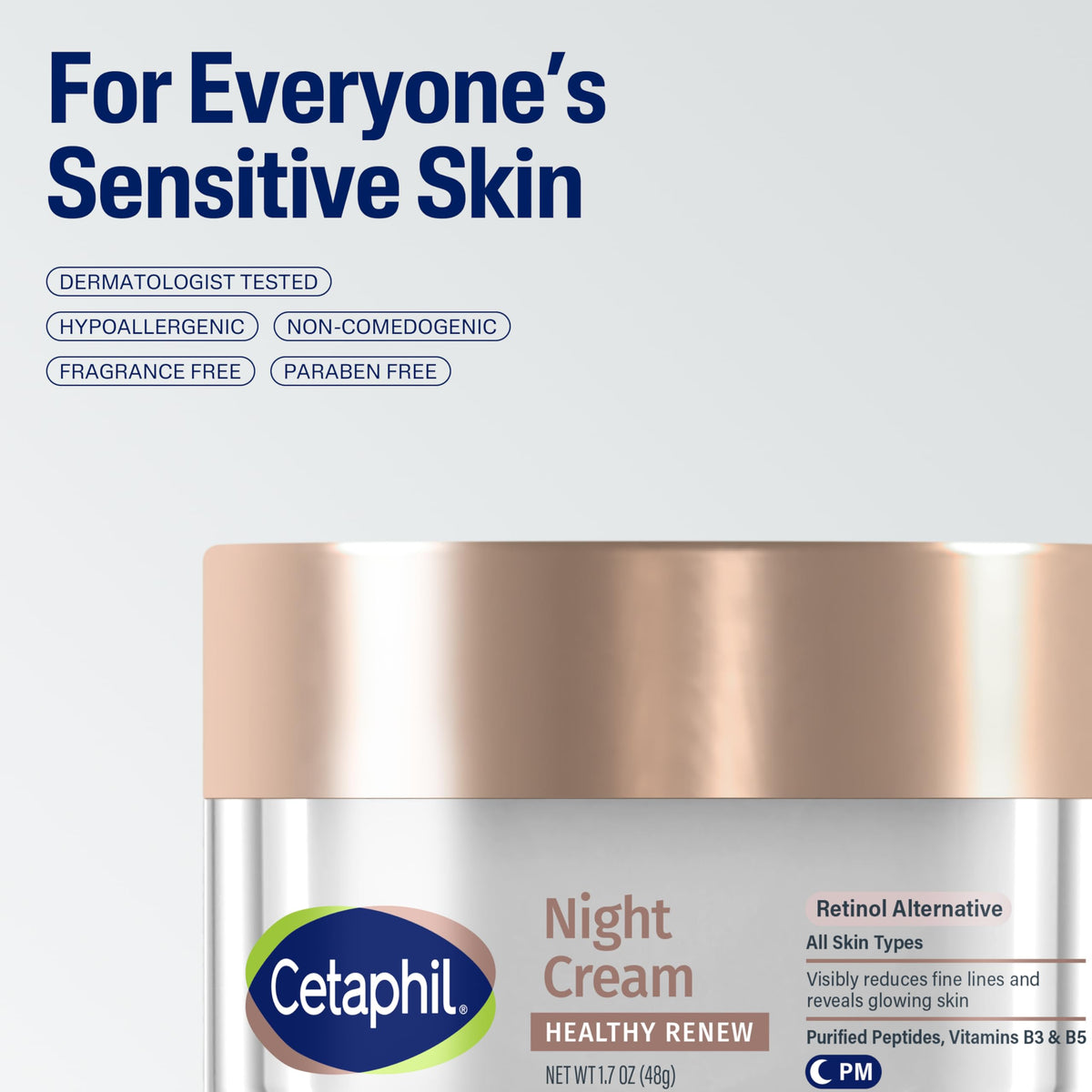 Cetaphil Healthy Renew next to a 1.7 oz ruler for accurate size reference