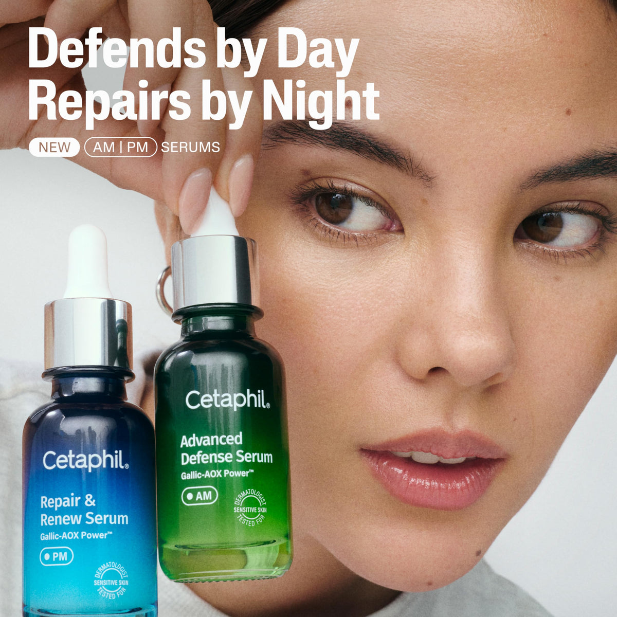 Cetaphil used in morning routine with moisturizer and SPF for protection
