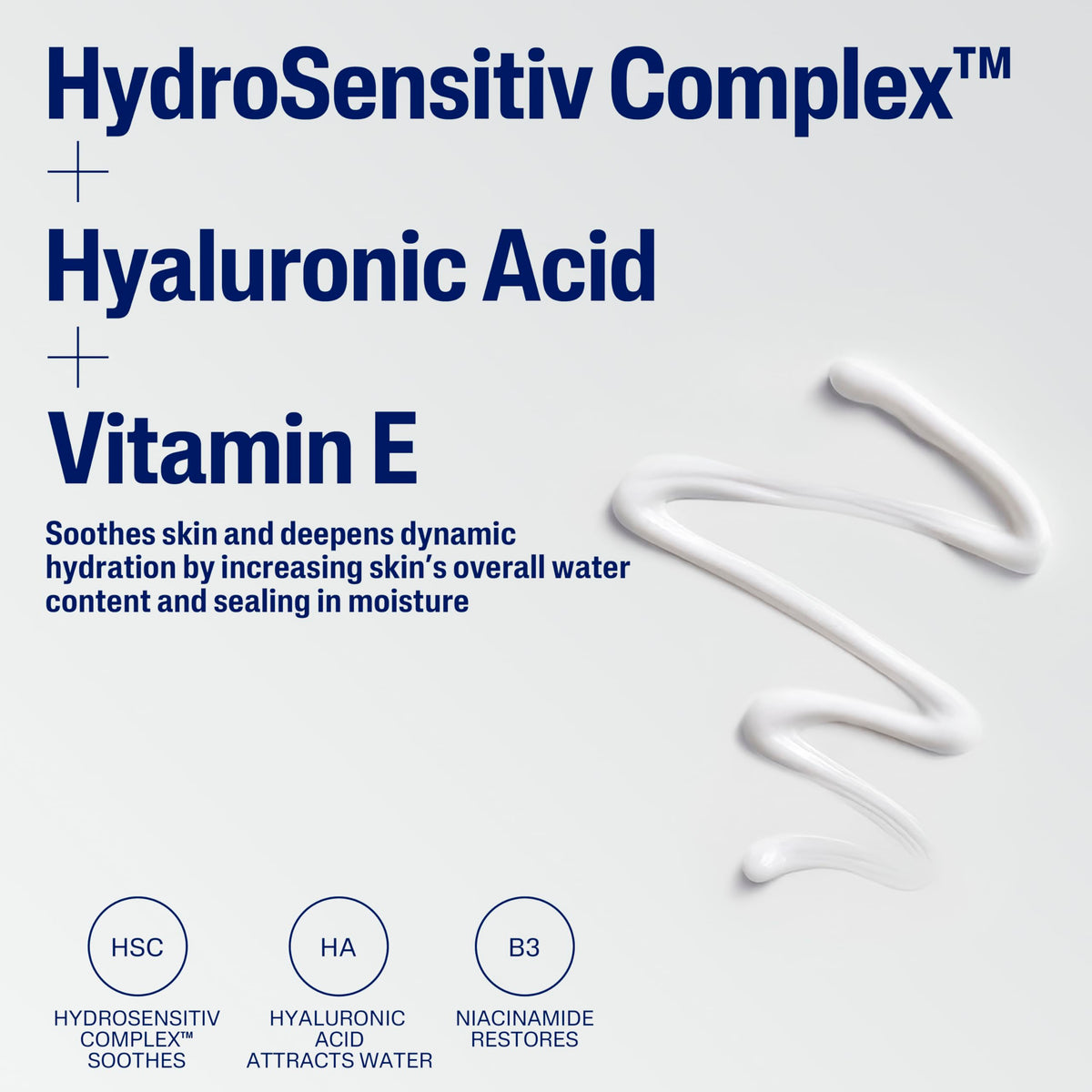 Cetaphil ingredient label detail highlighting hyaluronic acid and vitamins