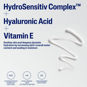 Cetaphil ingredient label detail highlighting hyaluronic acid and vitamins