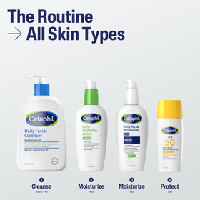 Cetaphil back label close-up displaying ingredient and hypoallergenic benefits