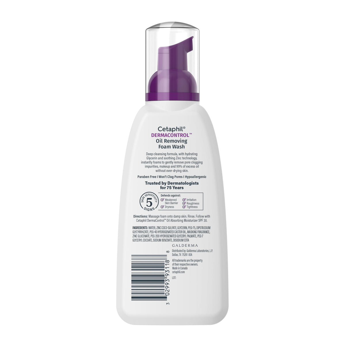 Visual focus on zinc ingredient depiction highlighting oil-reducing technology and balanced skin