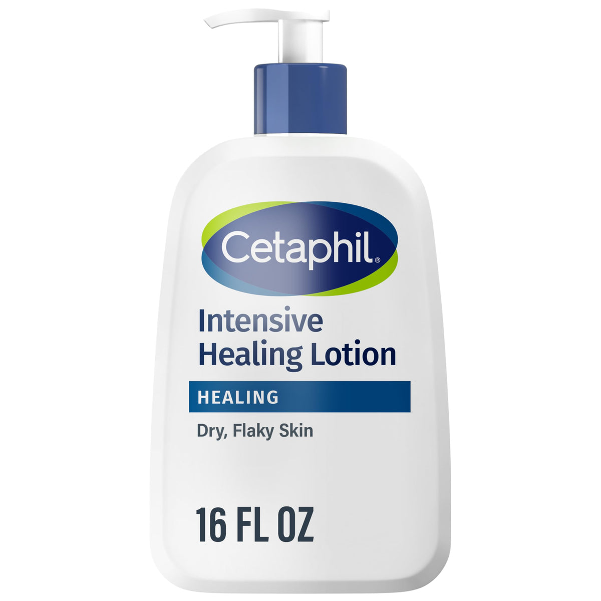 Cetaphil front packaging of Intensive Healing Lotion showing 16 oz benefits