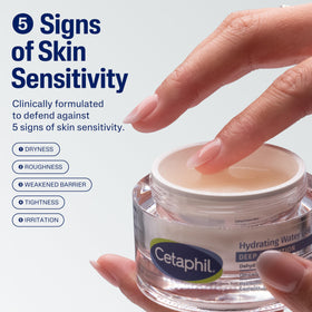 Cetaphil open jar close-up of cool gel texture and hydration