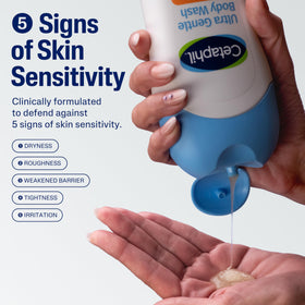 Cetaphil label close-up listing hypoallergenic, paraben-free features