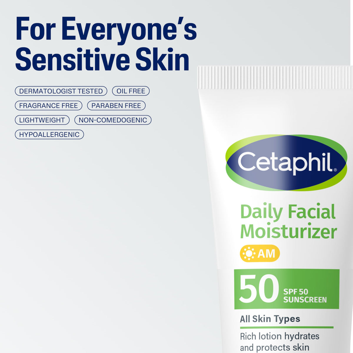 Cetaphil moisturizer on skin absorbing quickly for smooth makeup base