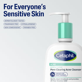 Cetaphil on bathroom counter during morning routine showing daily-use suitability benefit