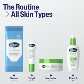 Twin pack of Cetaphil wipes tucked into a travel bag for on-the-go refreshment