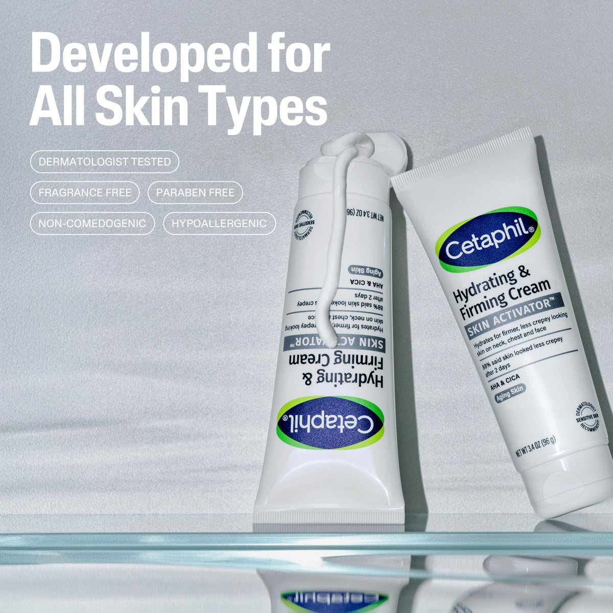 Cetaphil close-up of cream texture highlighting smooth hydration