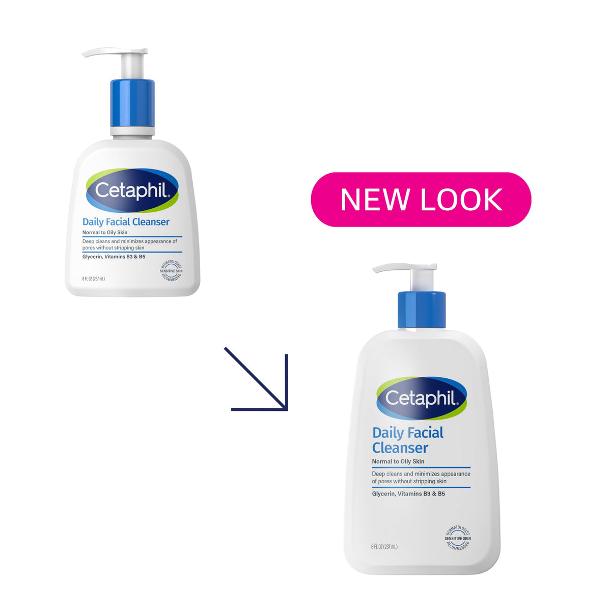 Cetaphil pump dispensing gentle foam for easy daily cleansing benefit