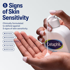 Cetaphil pump dispensing gentle foam for easy application