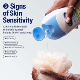 Rinsed skin after using Cetaphil showing soft, replenished skin appearance post-shower