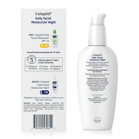 Cetaphil sensitive skin label detail showing dermatologist-recommended gentle formulation