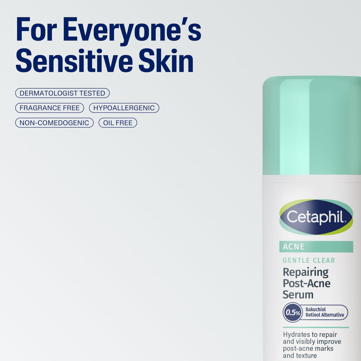Close-up of Cetaphil serum absorbing into skin indicating hydration