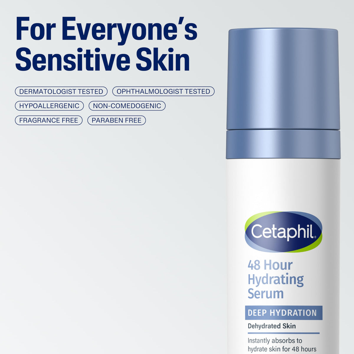 Cetaphil serum layered under moisturizer showing improved skin hydration