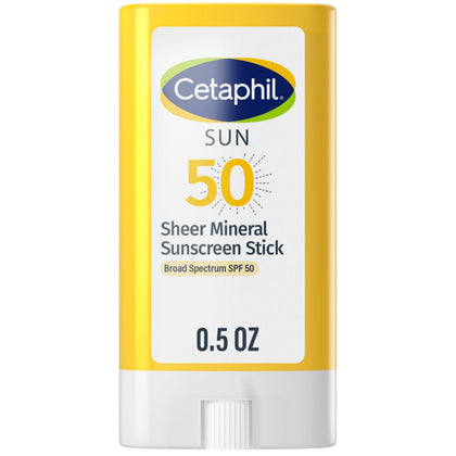 Cetaphil sheer mineral stick front packaging showing SPF 50 protection