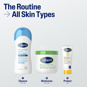 Person using Cetaphil in shower illustrating soothing care for sensitive skin