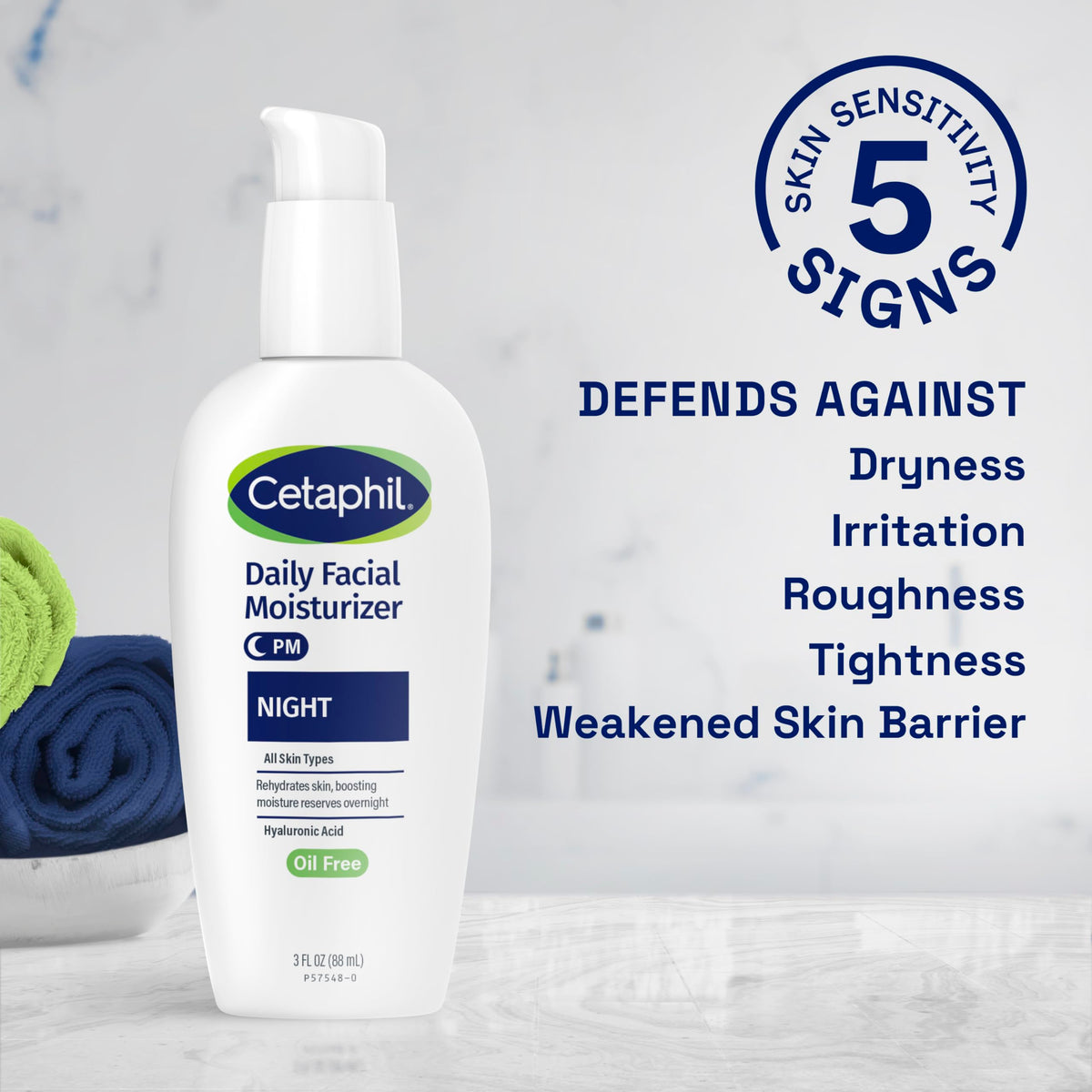 Cetaphil size comparison next to coin showing compact 3oz travel-friendly benefit