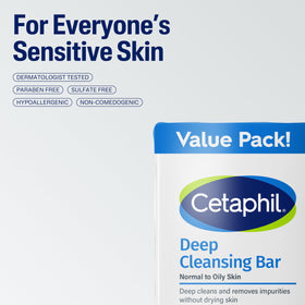 Cetaphil bar with ruler for size comparison, convenient travel benefit