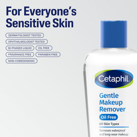Cetaphil bottle beside hand to demonstrate 6 fl oz travel size