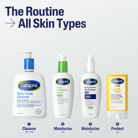 Hand holding Cetaphil stick for size comparison and travel convenience